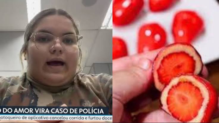 MULHER DENUNCIA FURTO DE MORANGO DO AMOR POR ENTREGADOR DE APP