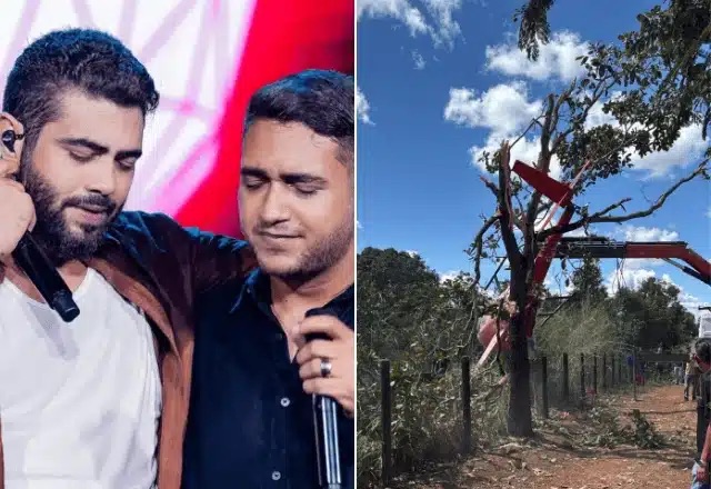 HELICÓPTERO DA DUPLA HENRIQUE E JULIANO CAI EM TOCANTINS