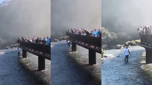 Novas imagens mostram turista que pulou nas Cataratas do Iguaçu à beira das quedas d’água