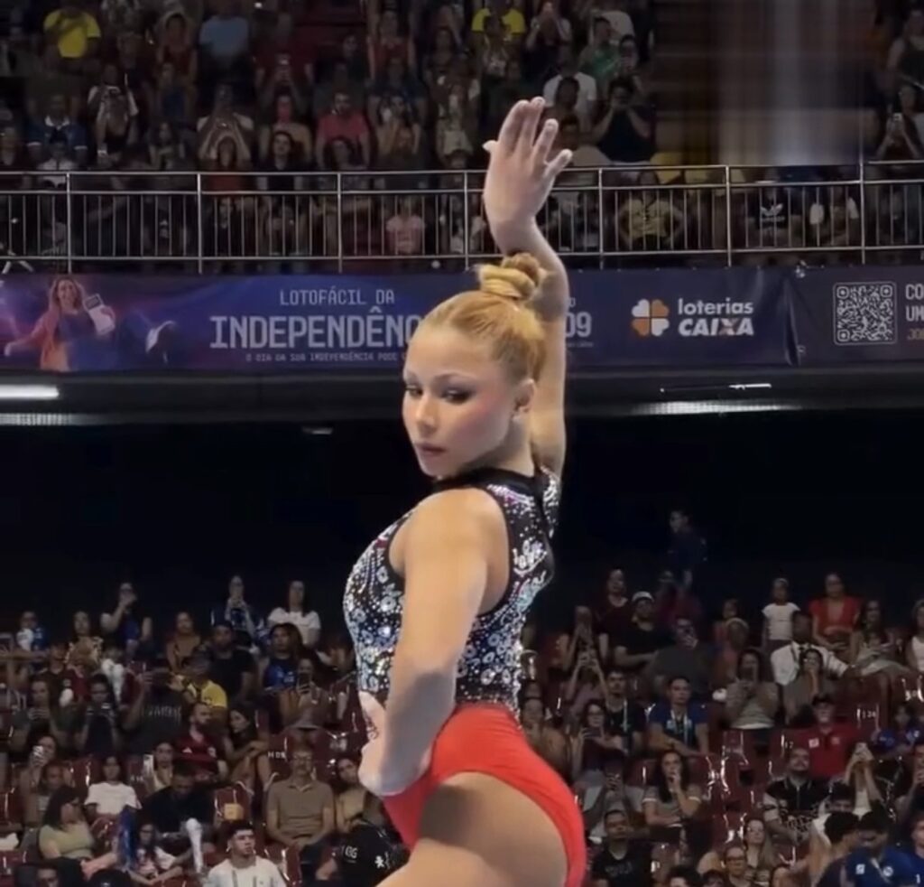 Flávia Saraiva ganha dois ouros no Brasileiro de Ginástica e homenageia pai pernambucano ao som de Luiz Gonzaga