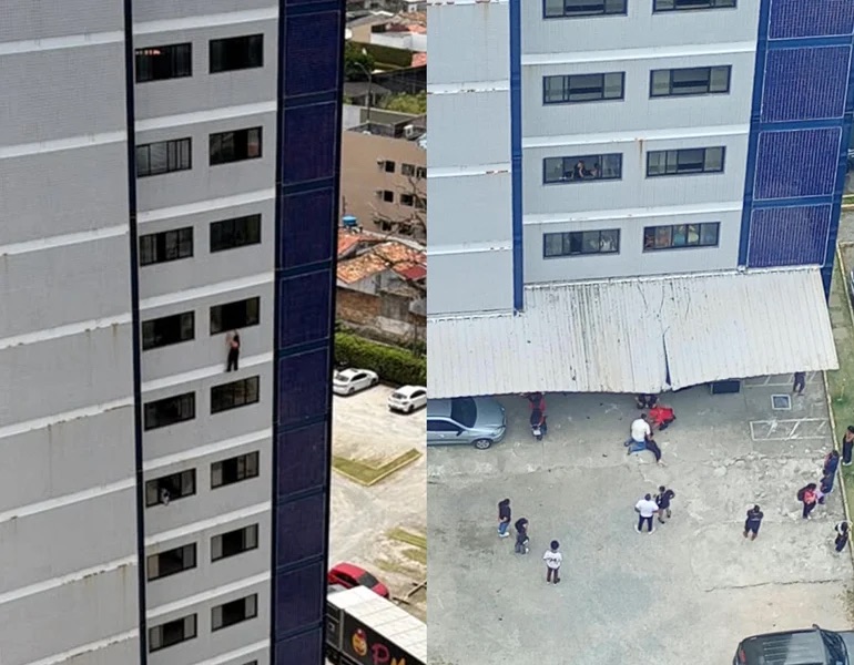 ESTUDANTE SE JOGA DO 7° ANDAR DE PRÉDIO DE FACULDADE NO FAROL EM MACEIÓ